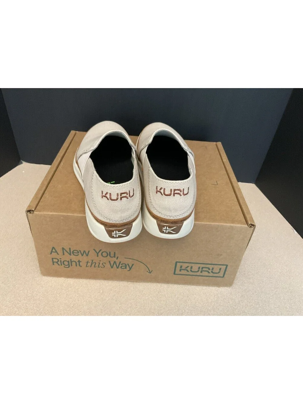 New! Womens KURU Roam Atla Sand Caramel Canvas Slip On Comfort Shoes. Size 9.